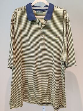 Master's Golf Stripes Navy Amen Corner Vintage Retro XXL Pima Cotton Polo Shirt